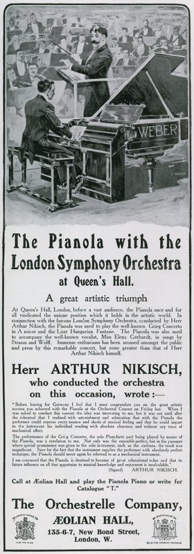 Annonce for pianola af English School