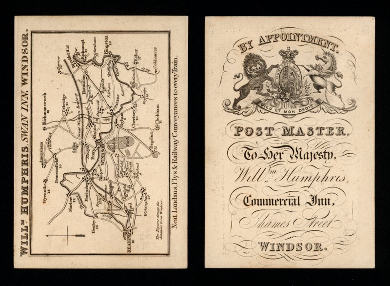 Annonce for Swan Inn, Windsor, Berkshire, udlejer William Humphries (gravering) af English School