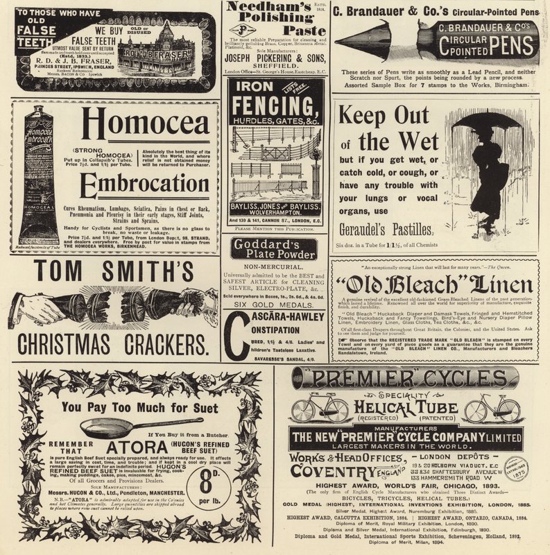 Annoncer spredte sig fra The Graphic Christmas Number 1897 af English School