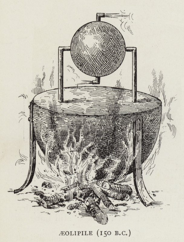 Aeolipile (150 f.Kr.) (litho) af English School