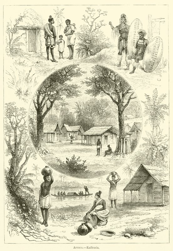 Afrika, Kaffraria (gravering) af English School
