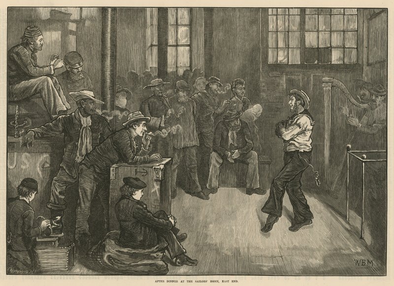 Efter middag på Sailors Home, East End, London af English School