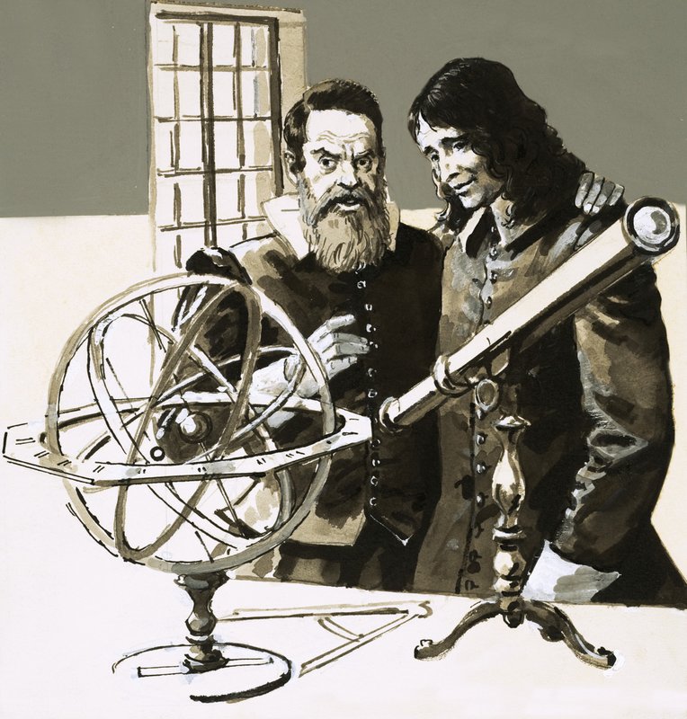 Efter mange vanskeligheder lykkedes det endelig John Milton at møde Galileo af English School