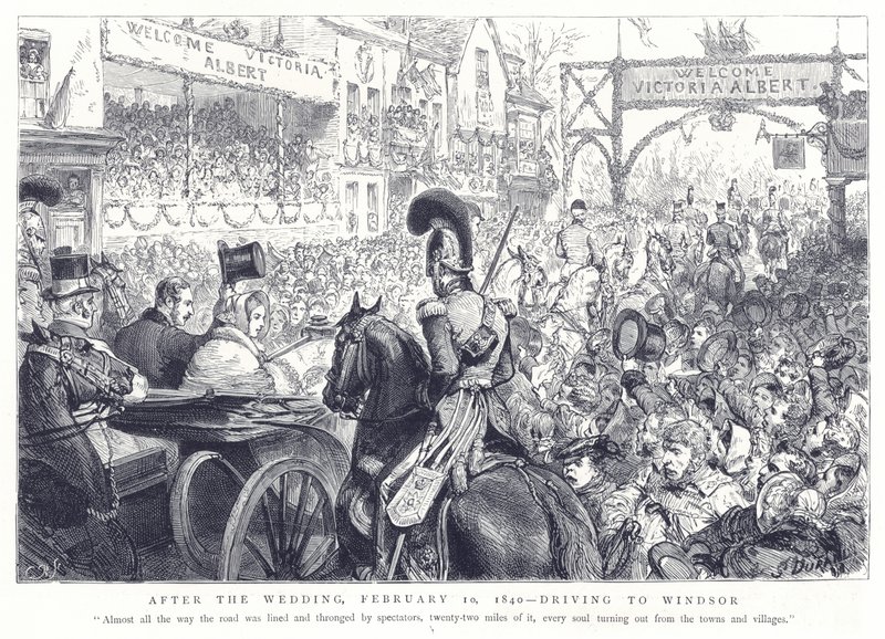 Efter brylluppet, 10. februar 1840, kørsel til Windsor af English School
