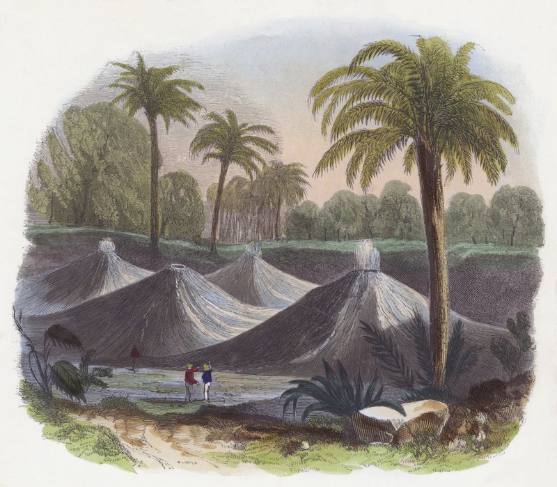 Air Volcanoes (farvet indgravering) af English School