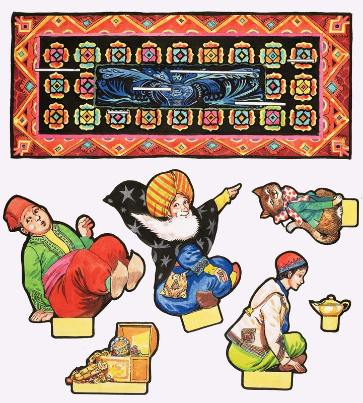 Aladdin udskårne figurer af English School
