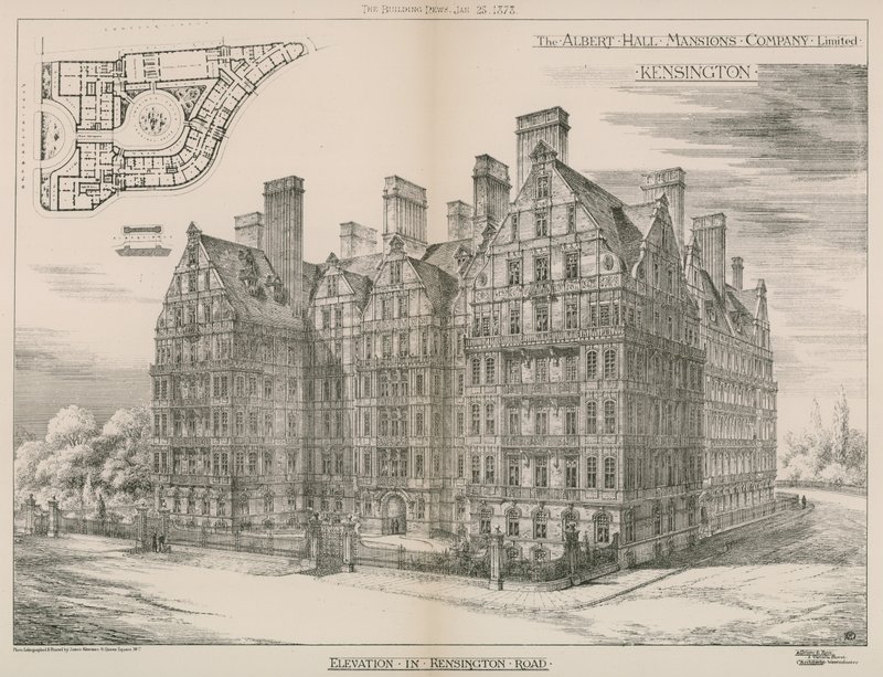 Albert Hall Mansions, Kensington, London af English School