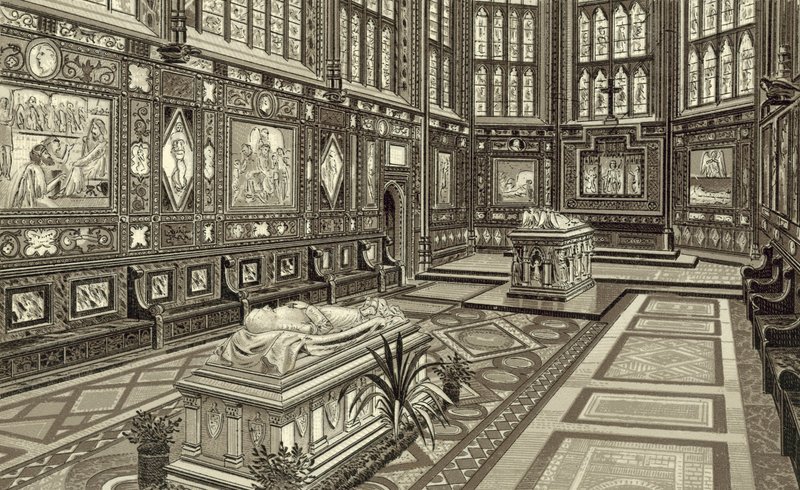 Albert Memorial Chapel, Windsor (litografi) af English School