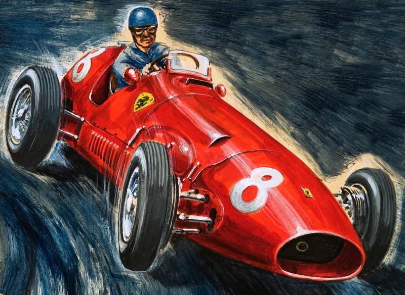 Alberto Ascari kører en Maserati af English School