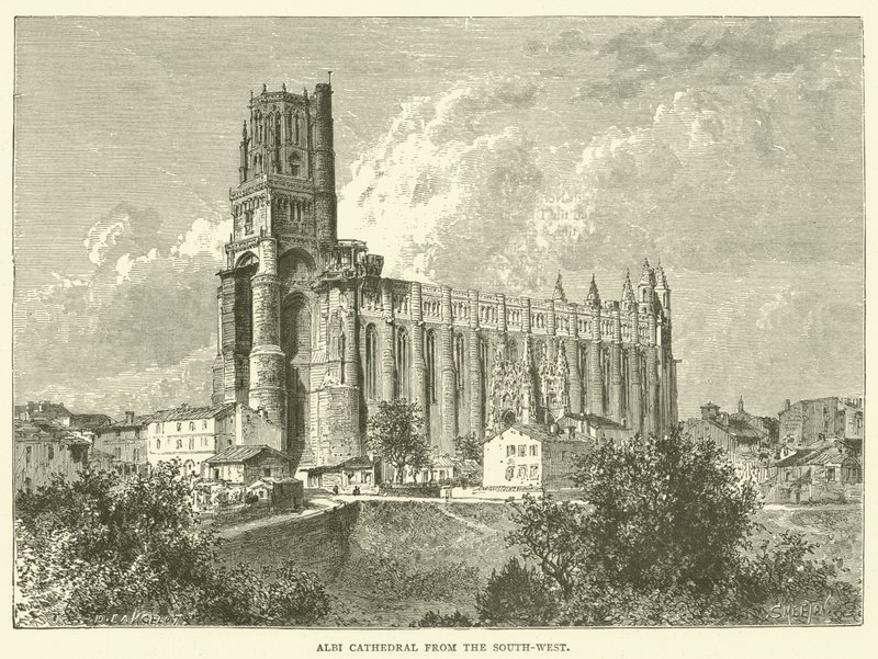 Albi-katedralen fra sydvest (stik) af English School