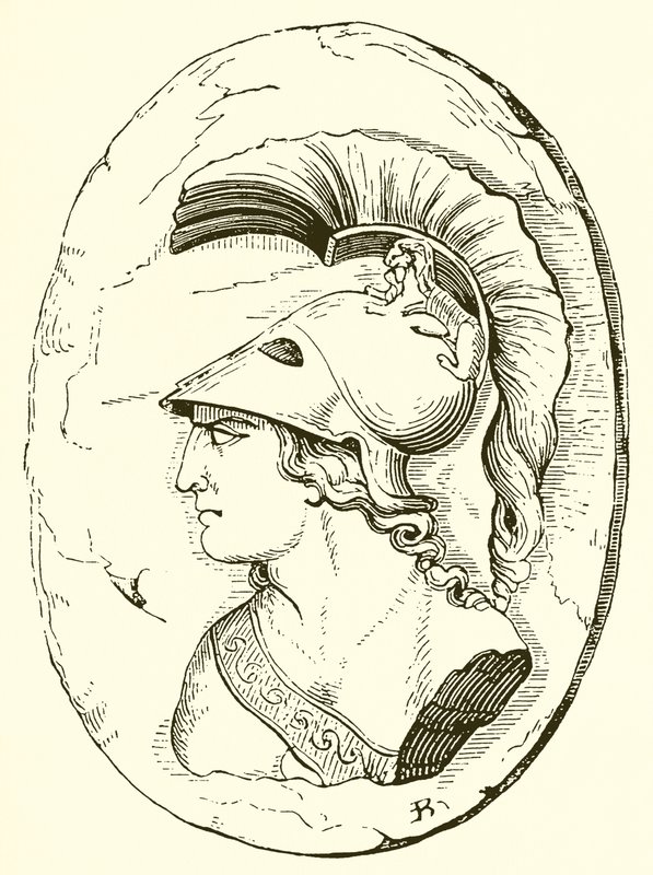Alkibiades, fra en antik skulptur (kobberstik) af English School