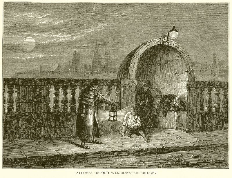 Alkover af Old Westminster Bridge af English School