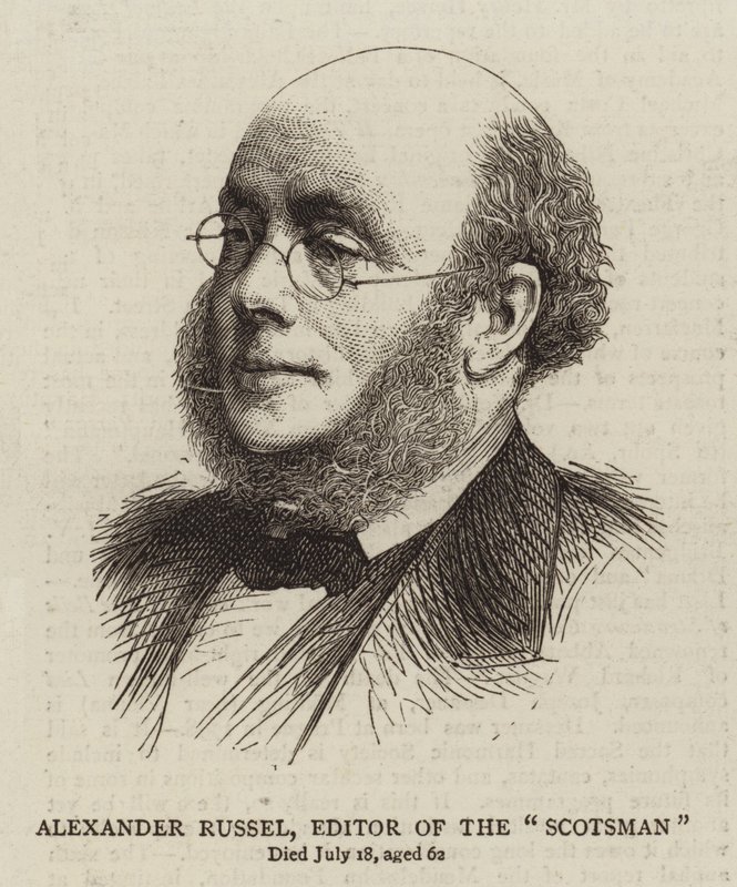 Alexander Russel, redaktør af "Scotsman" (gravering) af English School