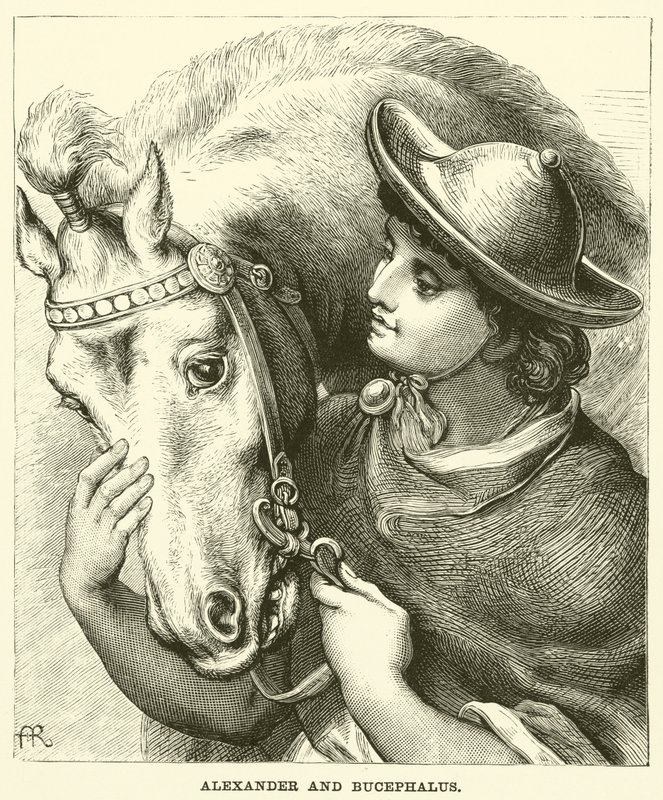 Alexander og Bucephalus (kobberstik) af English School