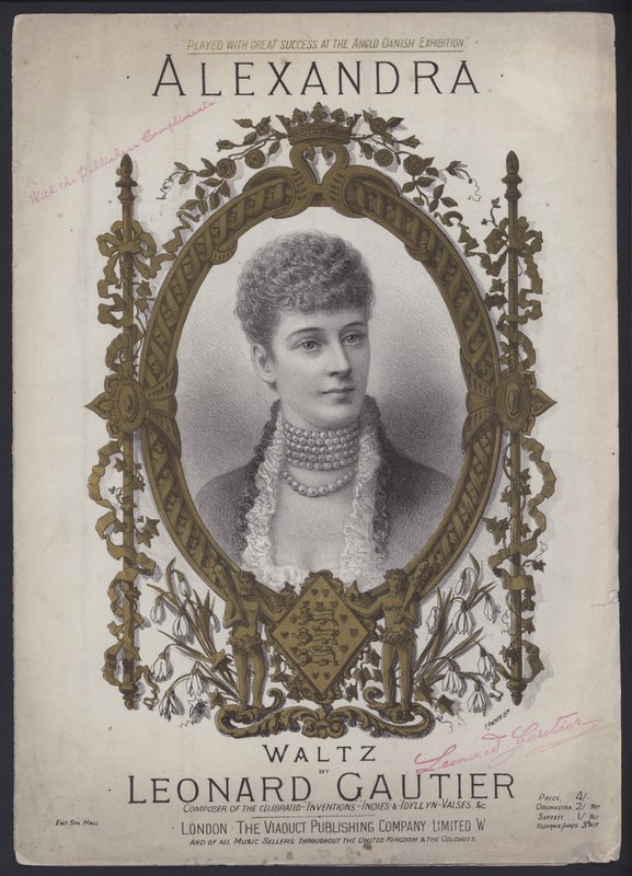 Alexandra, en vals af Leonard Gautier (farve litho) af English School