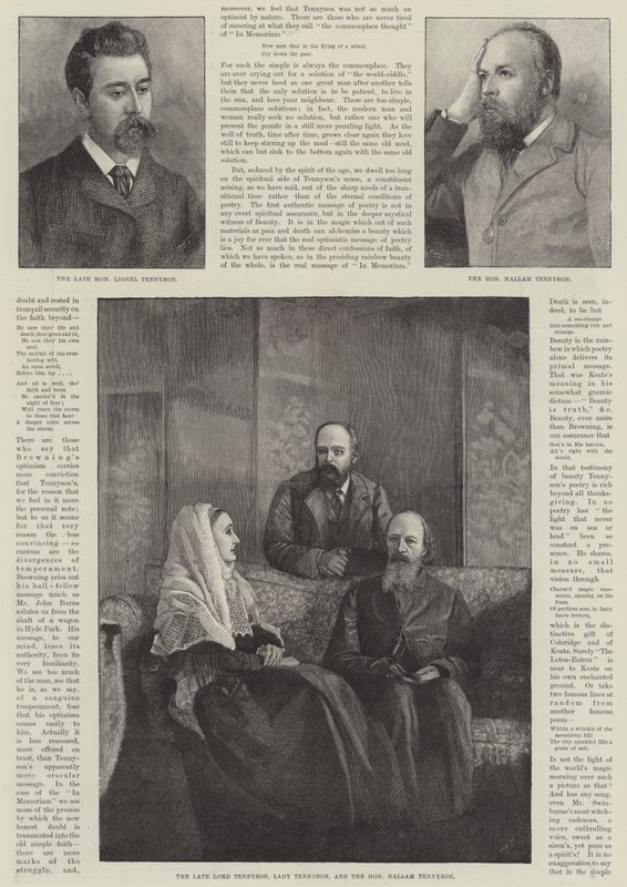 Alfred, Baron Tennyson, digterpristager (gravering) af English School