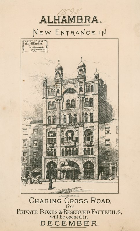 Alhambra Theatre, London, ny indgang i Charing Cross Road af English School
