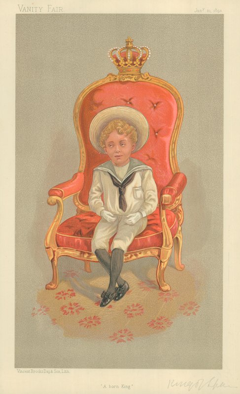 Alphonso VIII, kongen af Spanien, A Born King, 21. januar 1893, Vanity Fair tegnefilm af English School