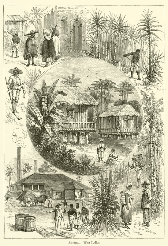 Amerika, Vestindien (gravering) af English School