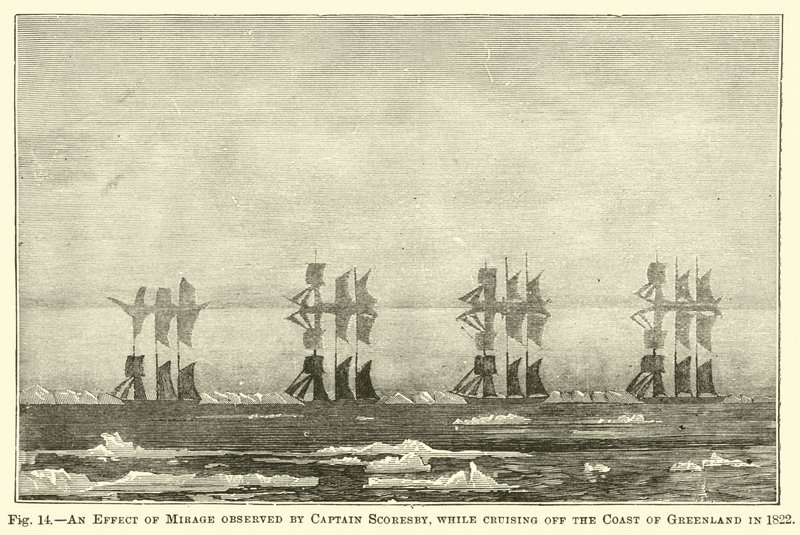An Effect of Mirage observeret af kaptajn Scoresby, mens han sejlede ud for Grønlands kyst i 1822 af English School