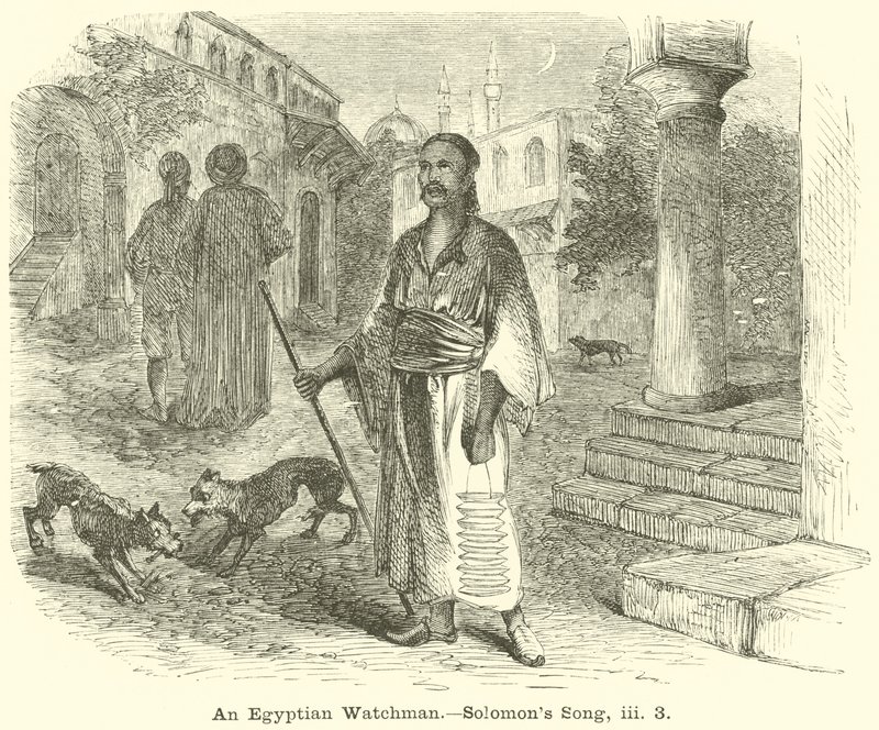 An Egyptian Watchman, Salomons sang, iii, 3 af English School