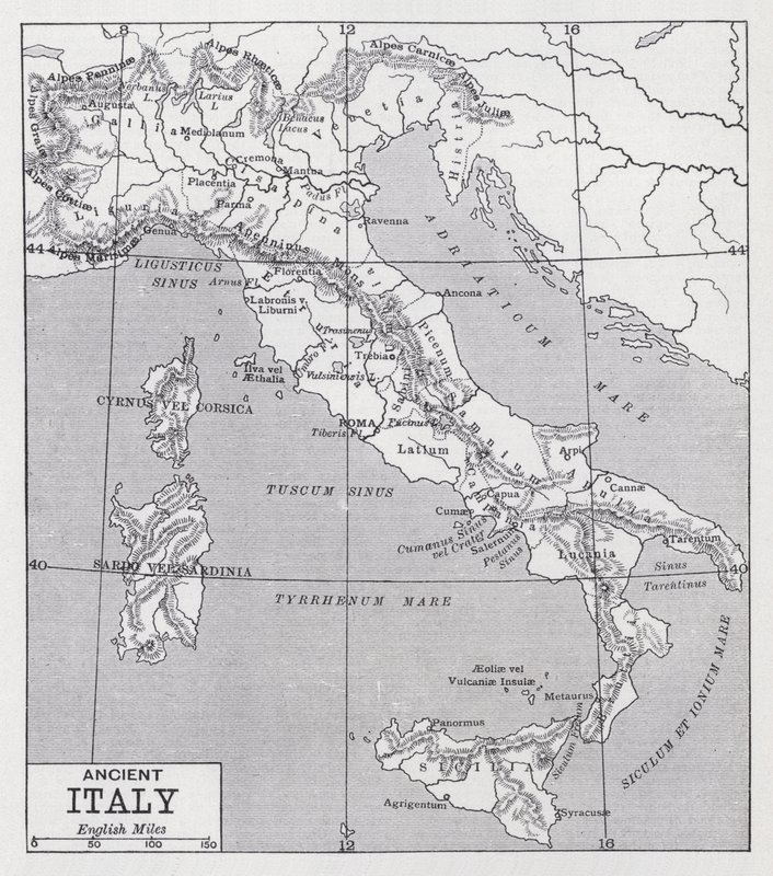 Det gamle Italien (litho) af English School