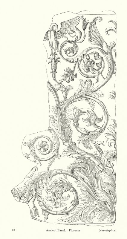 Ancient Panel, Firenze (gravering) af English School