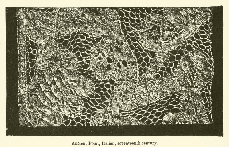 Ancient Point, italiensk, syttende århundrede (gravering) af English School