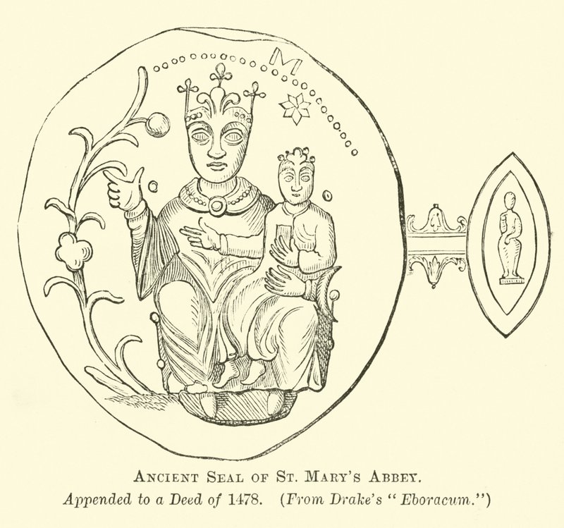 Ancient Seal of St Marys Abbey  af English School
