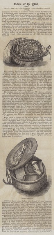 Ancient Skippet og Hanaper i Public Record Office (gravering) af English School