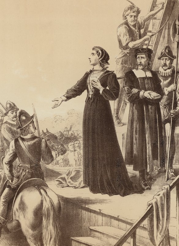 Ann Line, "Hun erklærede med høj røst over for standserne" (litho) af English School