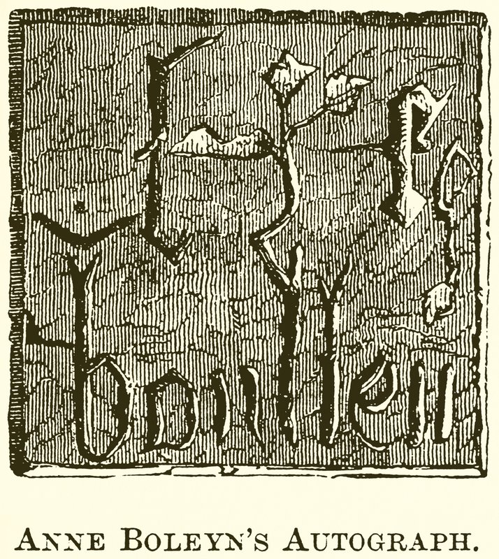 Anne Boleyns autograf af English School