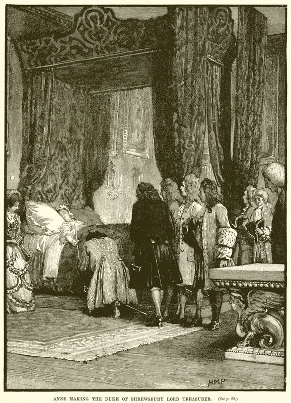 Anne gør hertugen af Shrewsbury til Lord Treasurer af English School