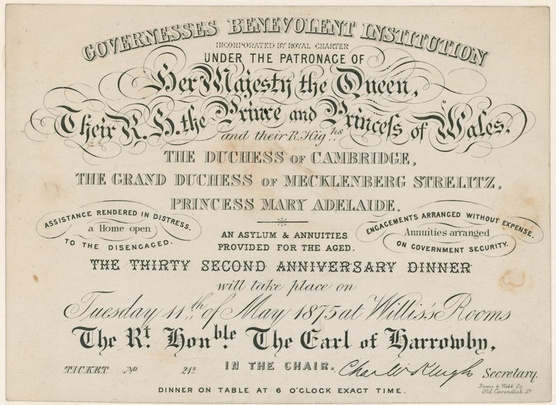 Jubilæumsmiddag for Governesses Benevolent Institution, 1875 af English School