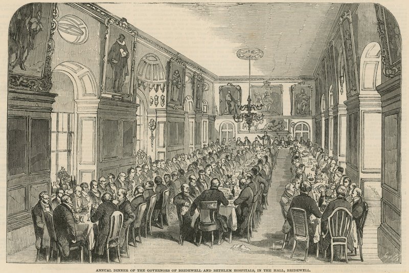 Årlig middag for guvernørerne for Bridewell og Bethlehem Hospitaler af English School