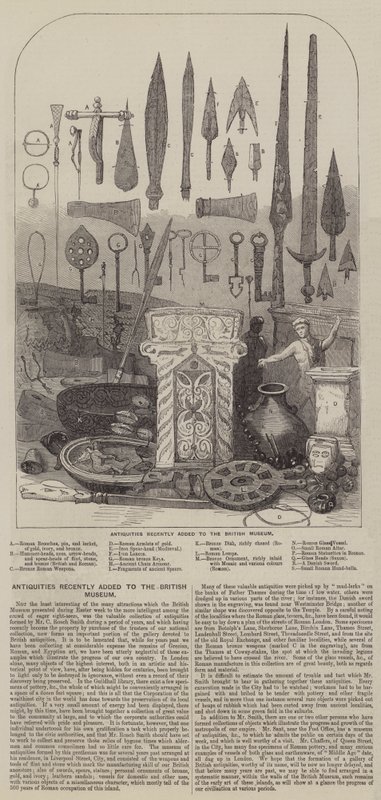 Antikviteter for nylig tilføjet til British Museum (gravering) af English School