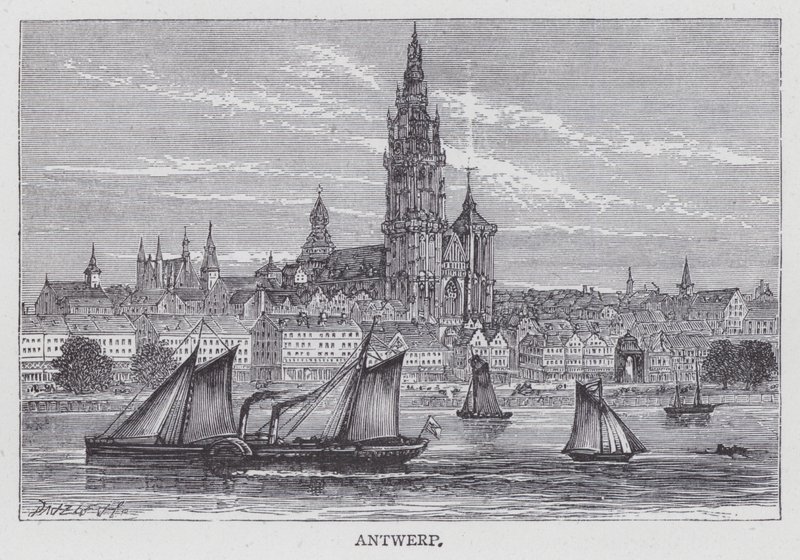 Antwerpen (gravering) af English School