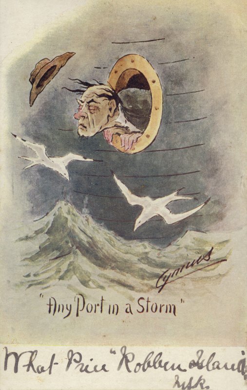 "Any Port in a Storm" (farvelitografi) af English School