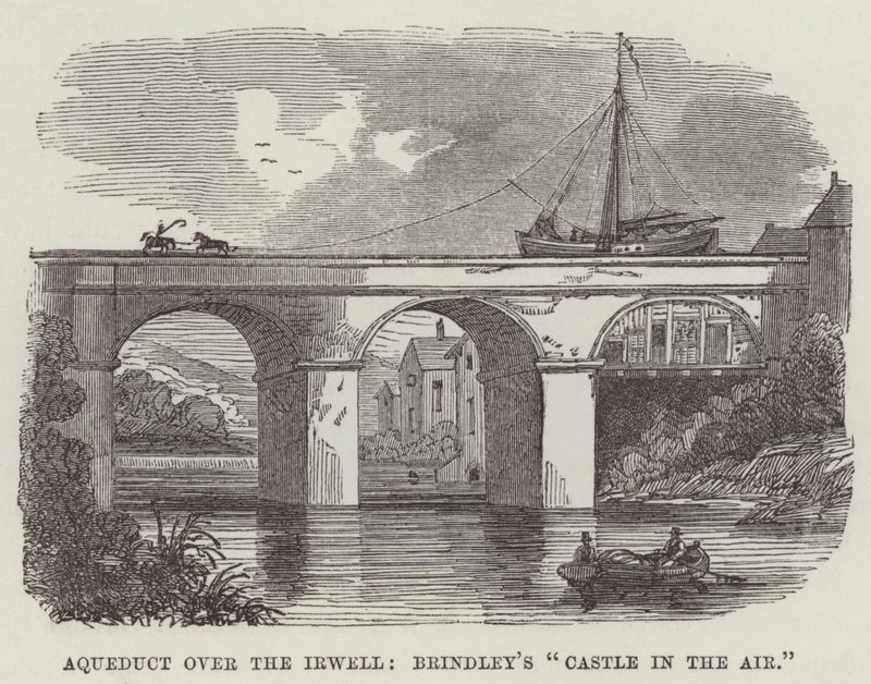 Akvædukt over Irwell, Brindleys "luftslot" (gravering) af English School