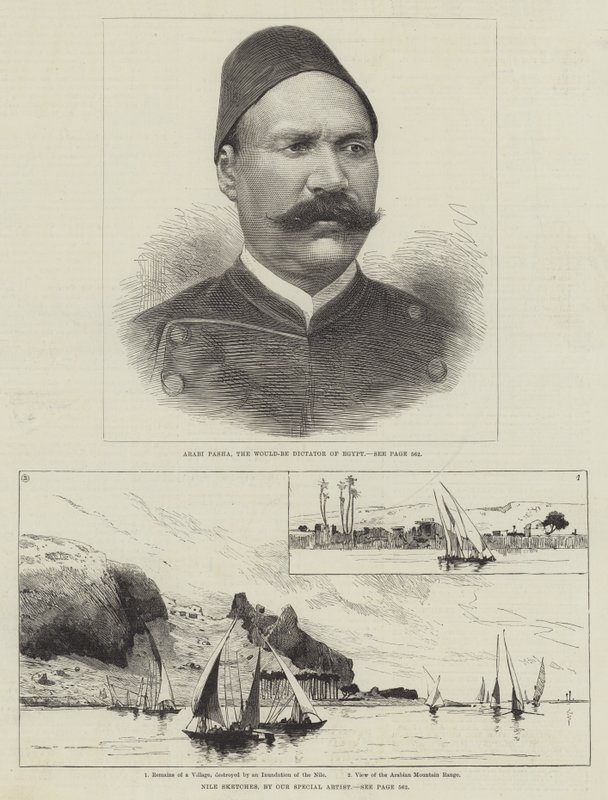 Arabi Pasha og Skitser af Egypten (gravering) af English School