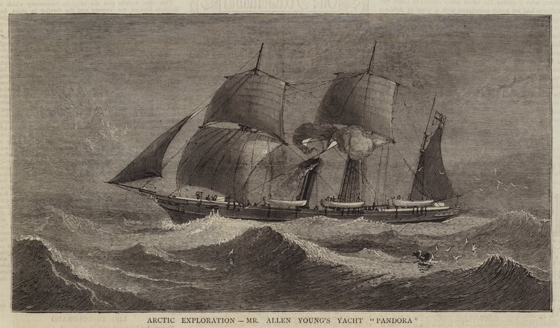 Arctic Exploration, Mr. Allen Youngs yacht "Pandora" (gravering) af English School