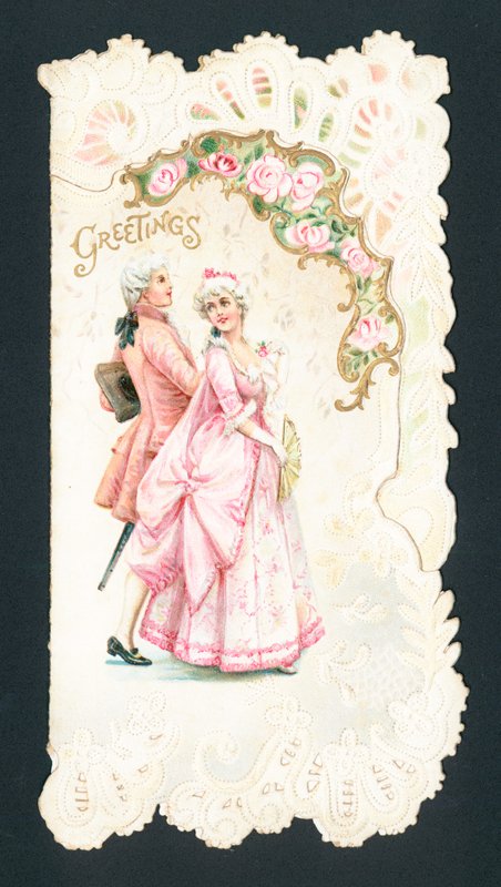 Aristokratisk par, julekort af English School