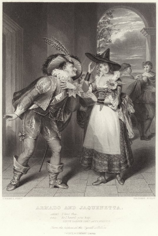 Armado og Jaquenetta, Loves Labor Lost, Act I, Scene II af English School