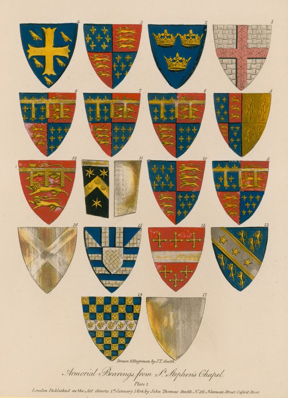 Armorial lejer fra St Stephens Chapel af English School