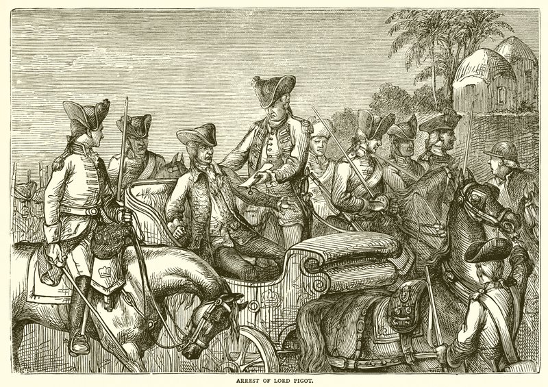 Arrestation af Lord Pigot (1776) af English School