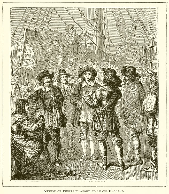 Anholdelse af puritanere ved at forlade England af English School