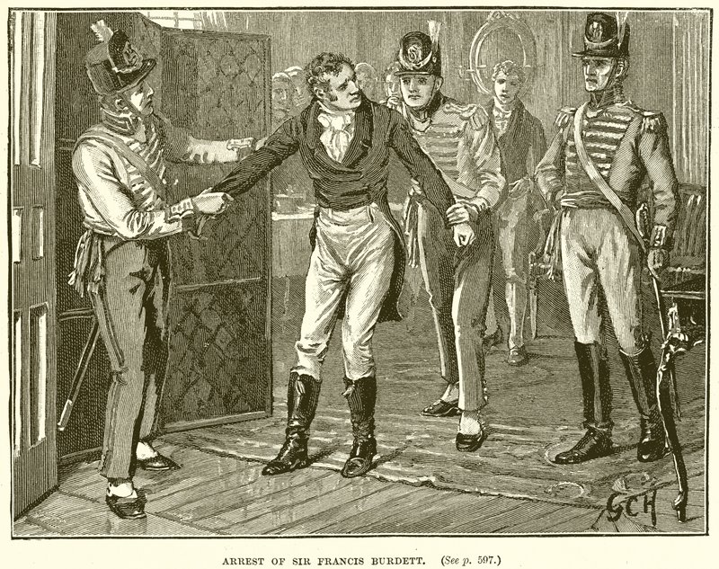 Arrestation af Sir Francis Burdett af English School