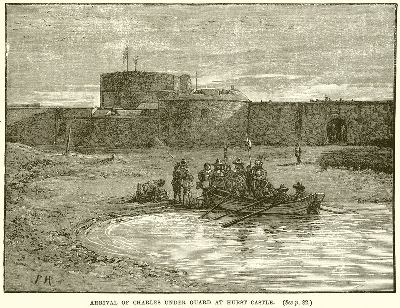 Ankomst af Charles under bevogtning til Hurst Castle af English School