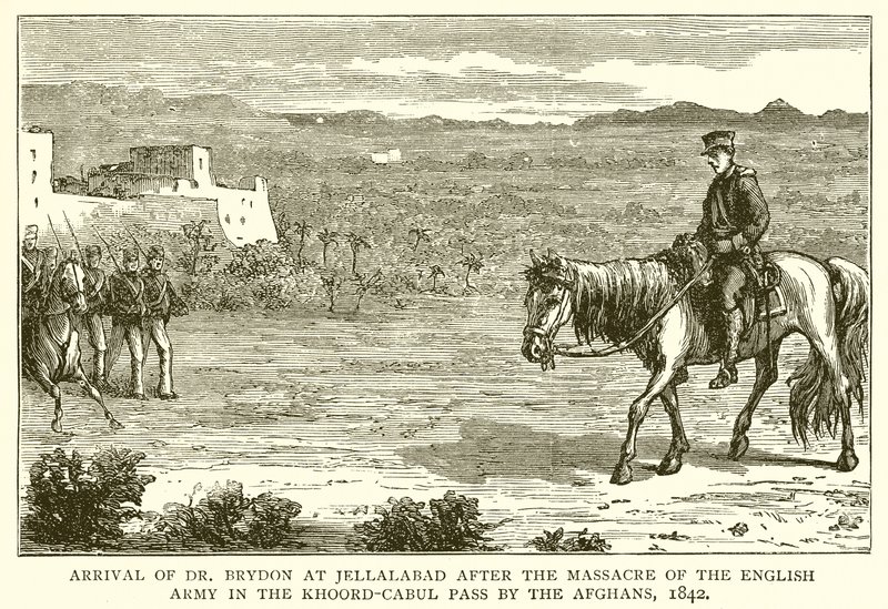 Dr. Brydons ankomst til Jellalabad efter afghanernes massakre på den engelske hær i Khoord-Cabul-passet, 1842 af English School