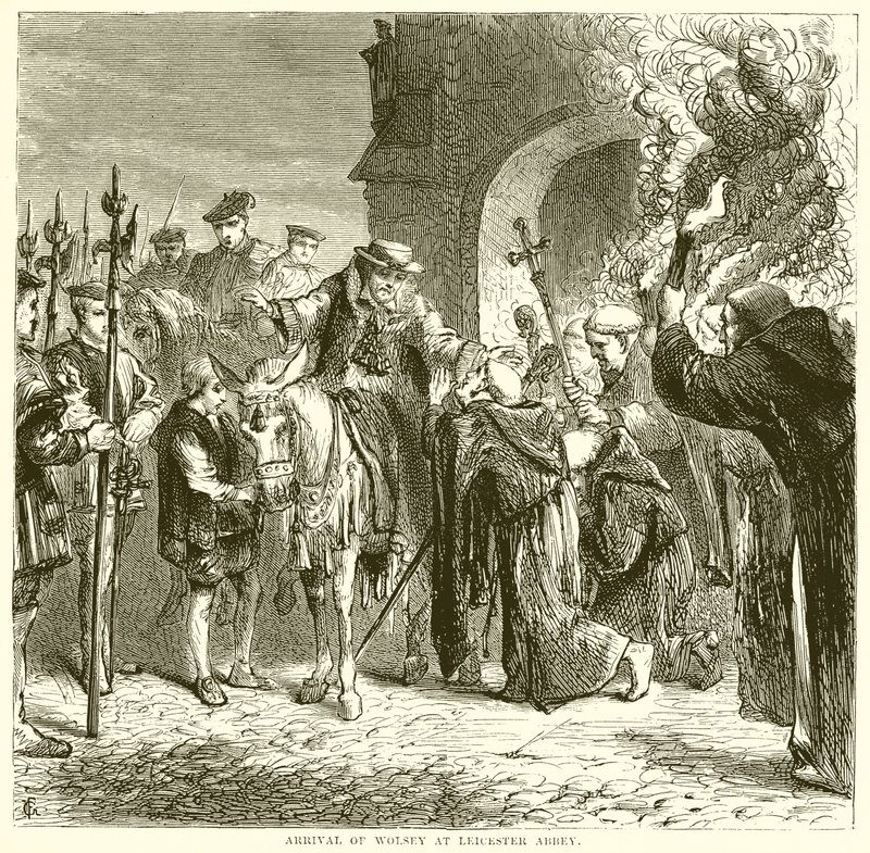 Ankomst af Wolsey til Leicester Abbey af English School